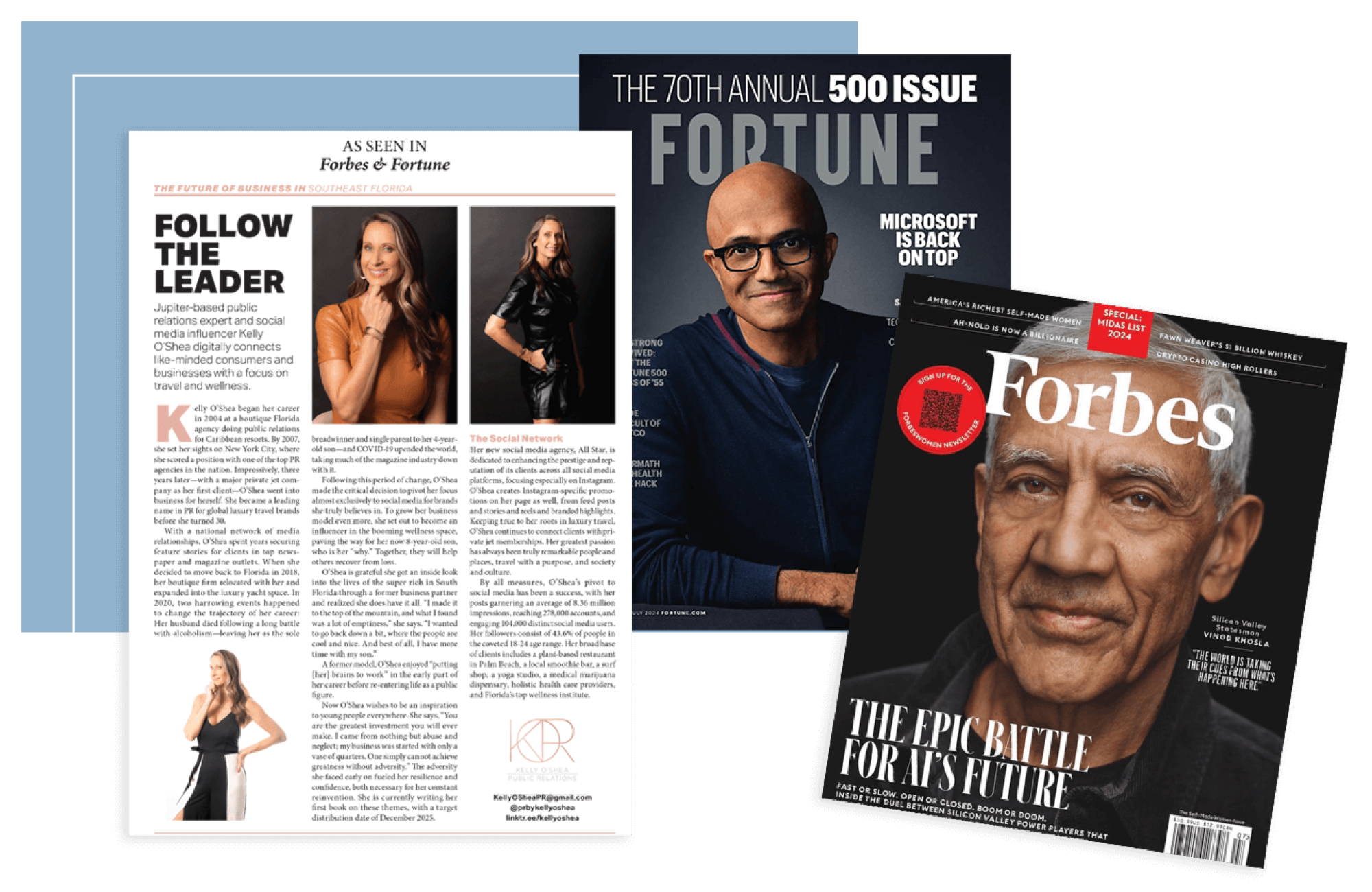 Kelly O’Shea featured in Forbes and Fortune magazine